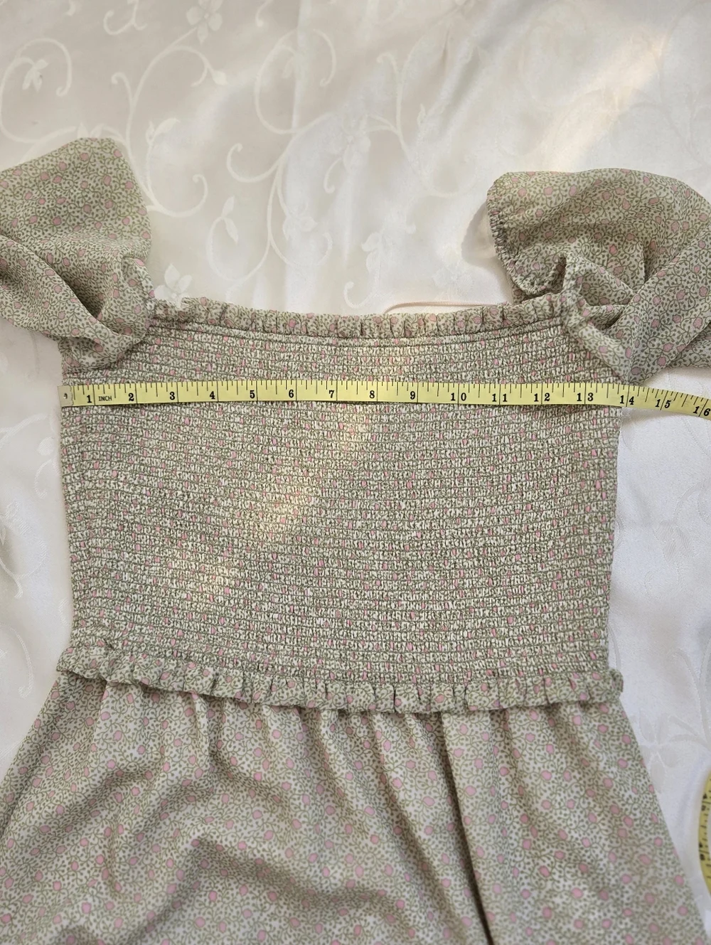 Aritzia Wilfred Tempest Dress Small Birch/Marsh Green - Picture 9 of 10